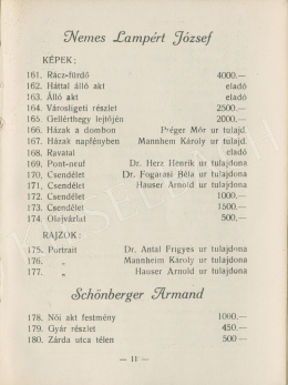  Nemes Lampérth, József - List of József Nemes Lampérth's pieces of art, which were exhibited at Nemzeti Szalon in 1917